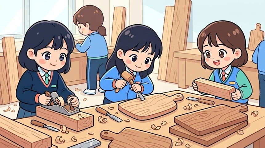 숲의 결을 읽다, 나무 도마 손수 깎기