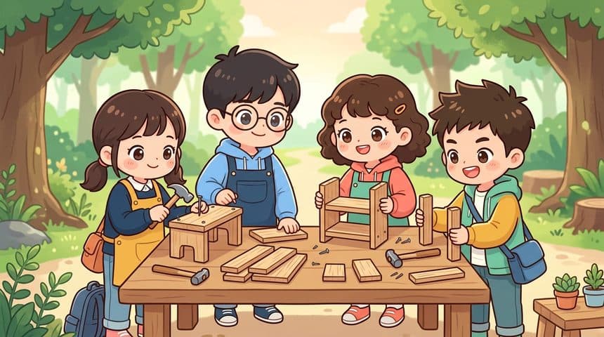 숲에서 찾은 나무, 작은 화분받침 만들기