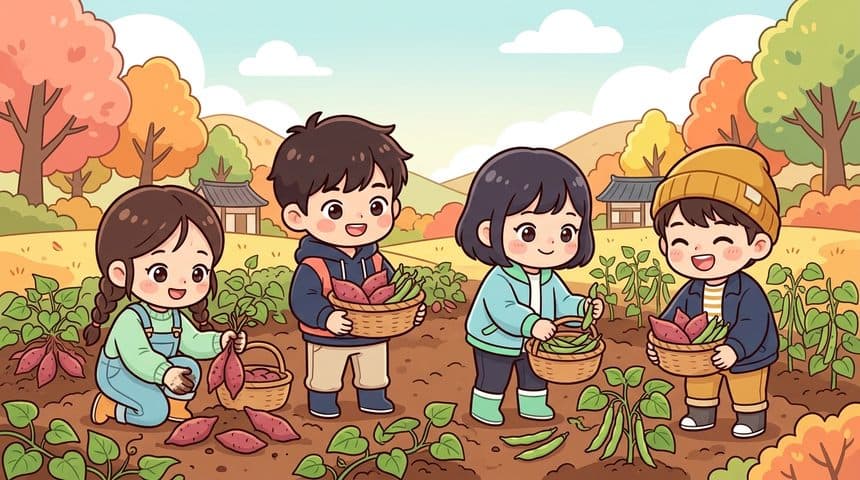 가을 수확 한마당: 작물 거두기와 먹거리 탐구